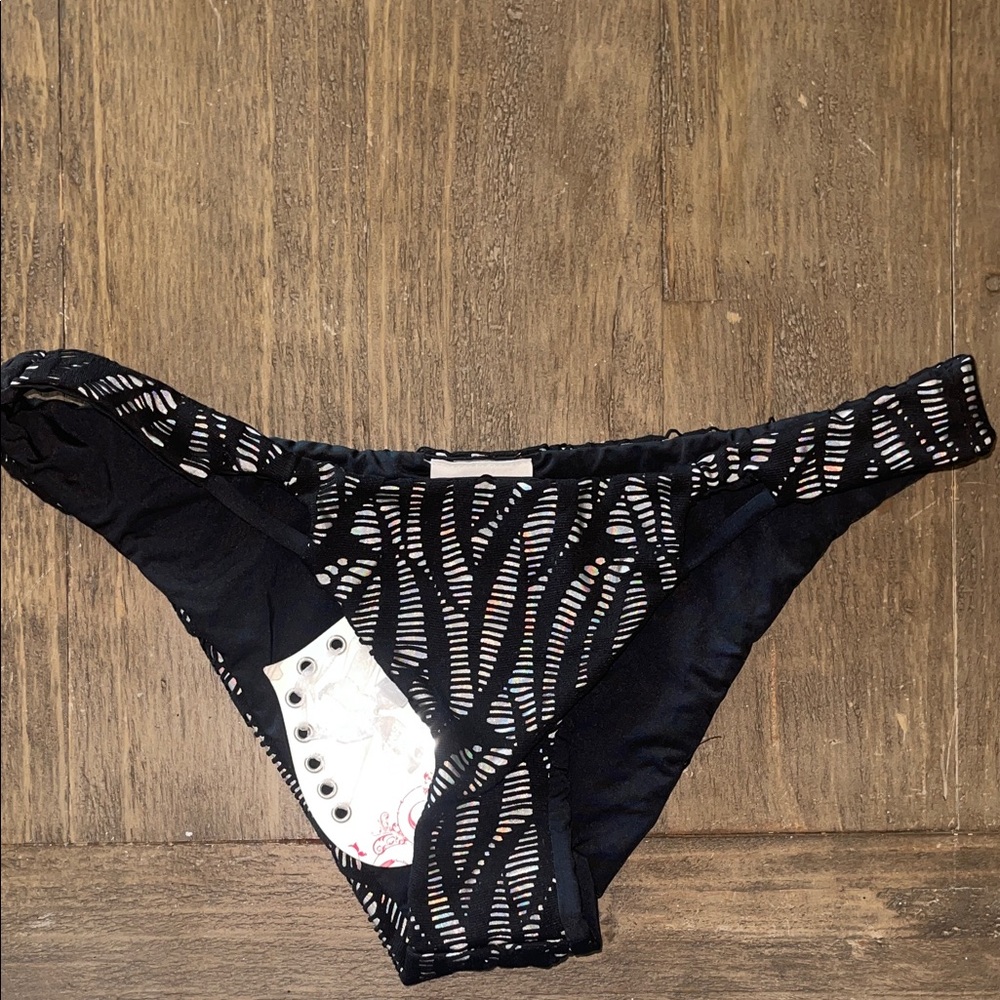 Beach Bunny Black and Silver Bikini Bottom